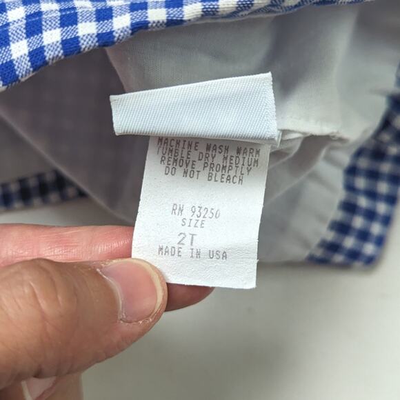 Rags Land Swing Top Girls Size 2T Blue Gingham Tank Top Boutique - Picture 4 of 4